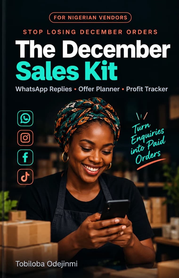 The December Sales Kit by Tobiloba Odejinmi: WhatsApp replies, offer planner and profit tracker